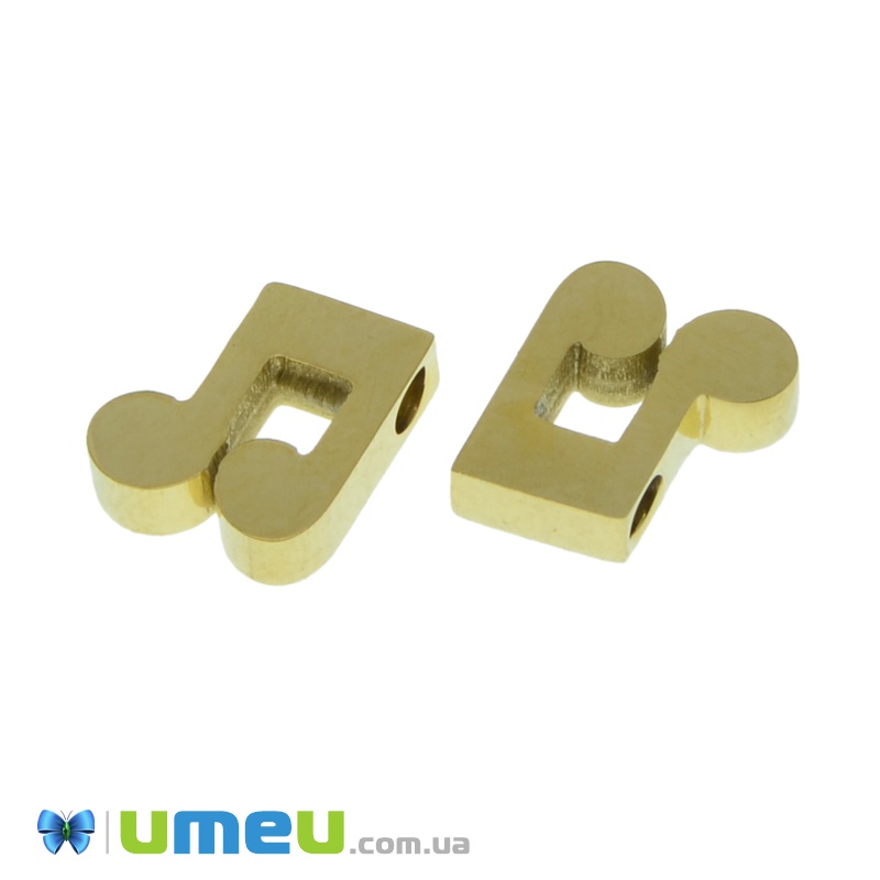 Намистина з нержавіючої сталі Нота, 8х7,5 мм, Золото (STL-039044)
