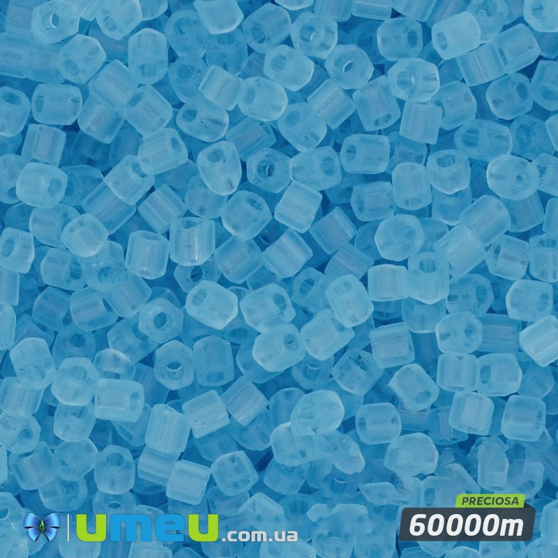 Бісер чеський Рубка 10/0, №60000m, Блакитний св. прозорий матовий (BIS-024287)