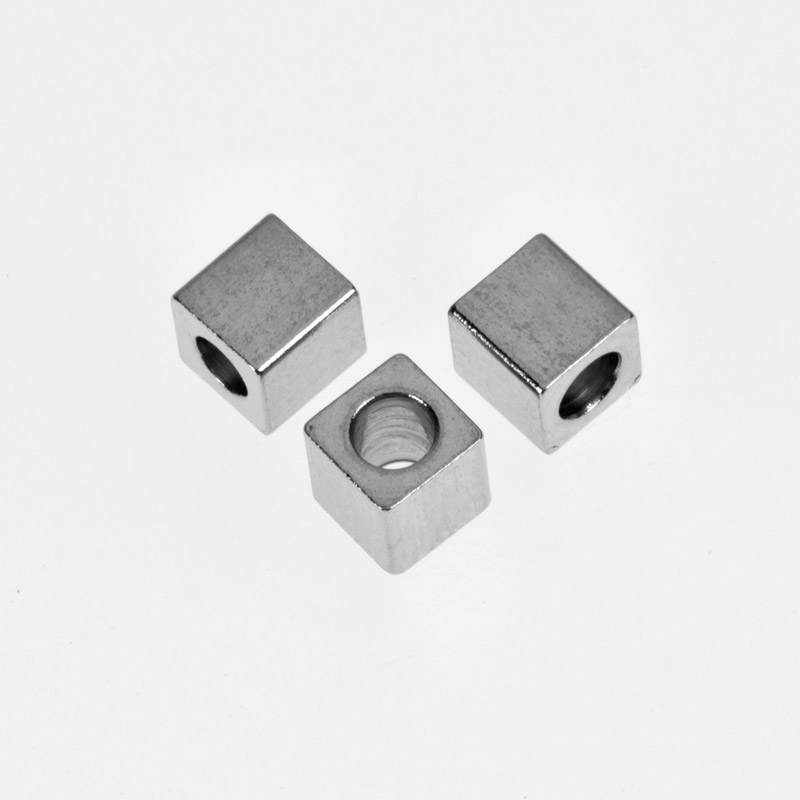 Бусины из нержавеющей стали Куб, 4 мм, Темное серебро (STL-055611)