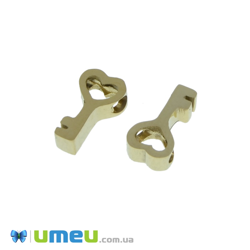 Намистина з нержавіючої сталі Ключик, 8х5 мм, Золото (STL-039038)
