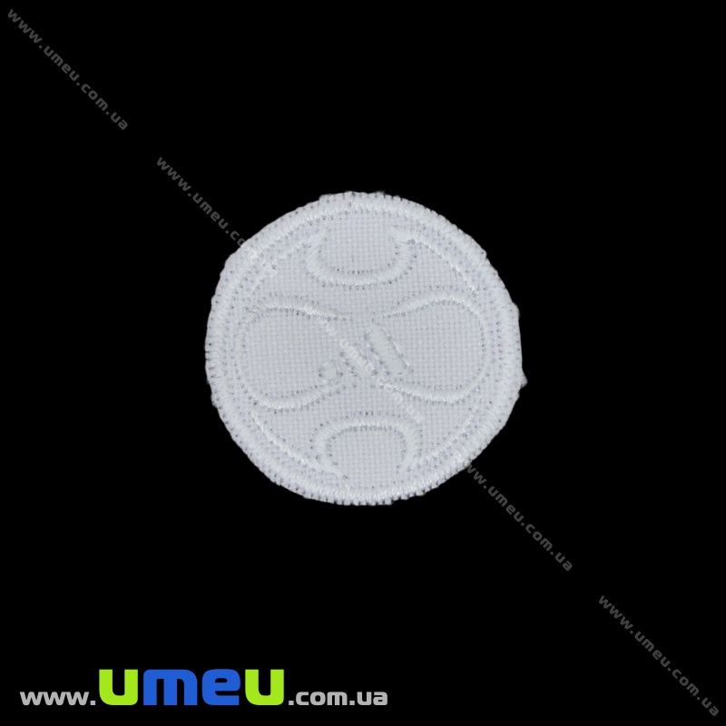 Термоаплікація Adidas кругла, 3 см, Біла (APL-031682)