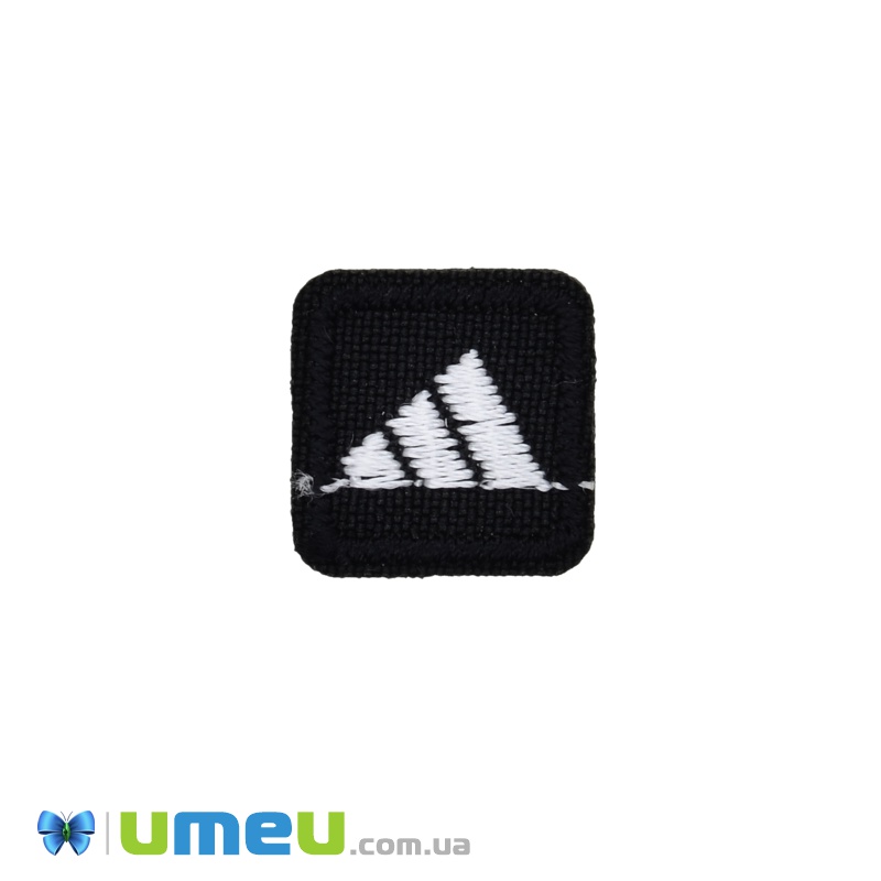 Термоаплікація Adidas, 1,5х1,5 см, Чорно-біла (APL-038225)