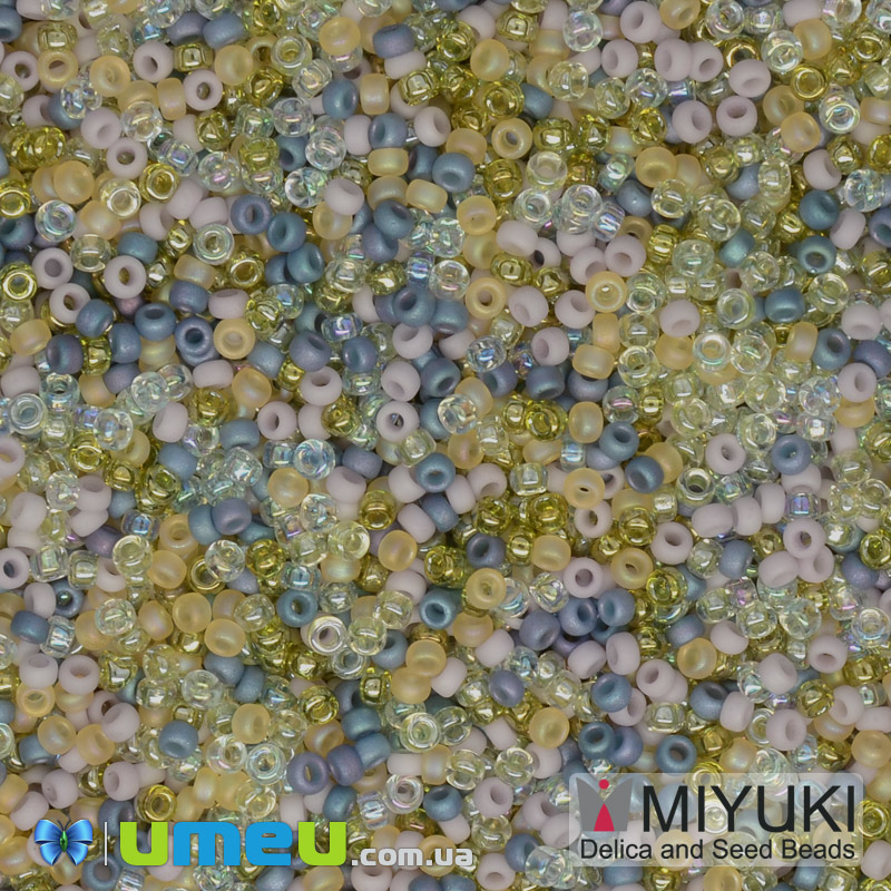 Бісер японський Miyuki круглий RR 15/0 №MIX20, Мікс жовто-блакитний (BIS-039806)