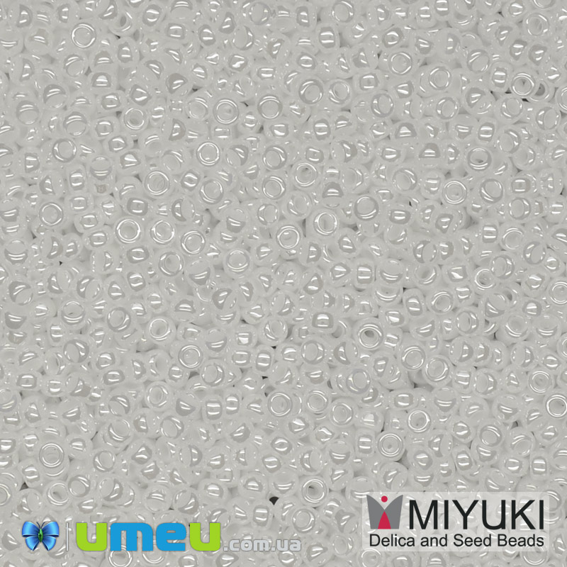 Бісер японський Miyuki круглий RR 15/0 №420, Білий перловий (BIS-039877)