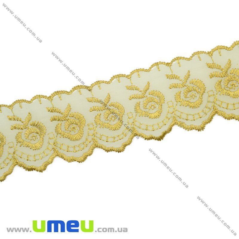 Кружево органза Яблочко, 40 мм, Коричневое (LEN-010431)