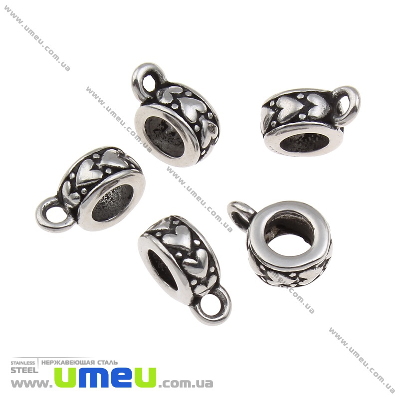 Бейл з нержавіючої сталі, 13х9х5 мм, Темне срібло (STL-036500)