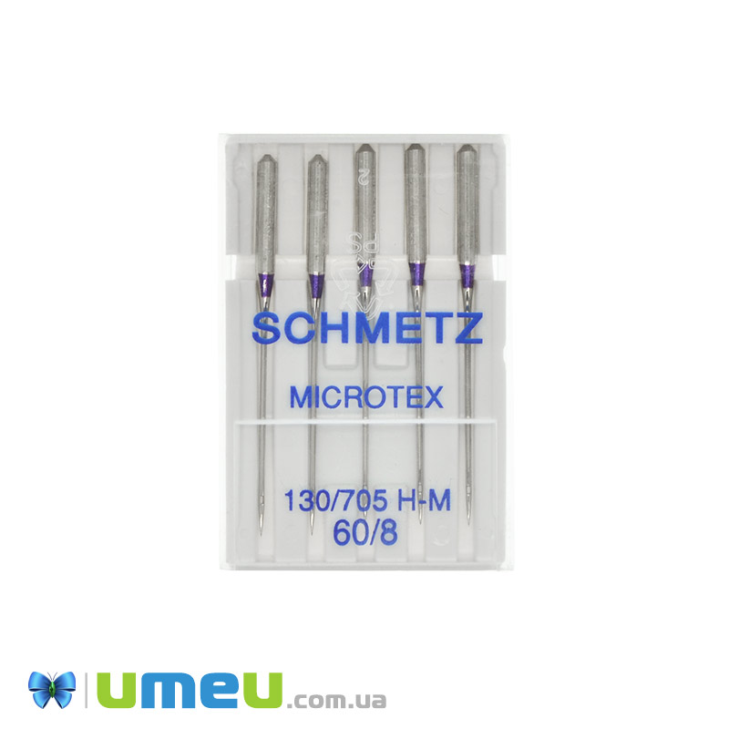 Голки SCHMETZ MICROTEX №60/8 для побутових швейних машин, 5 шт (SEW-043696)