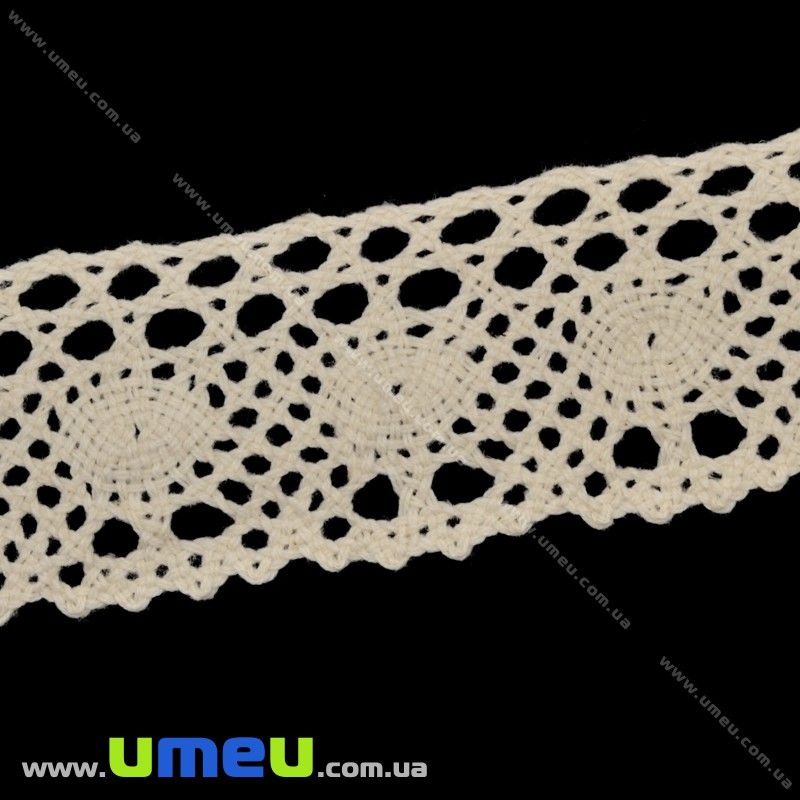 Мереживо бавовняне, 40 мм, Бежеве (LEN-016177)