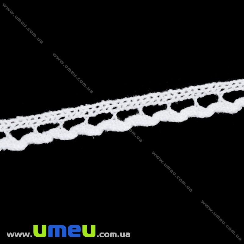 Мереживо бавовняне, 10 мм, Біле (LEN-016163)