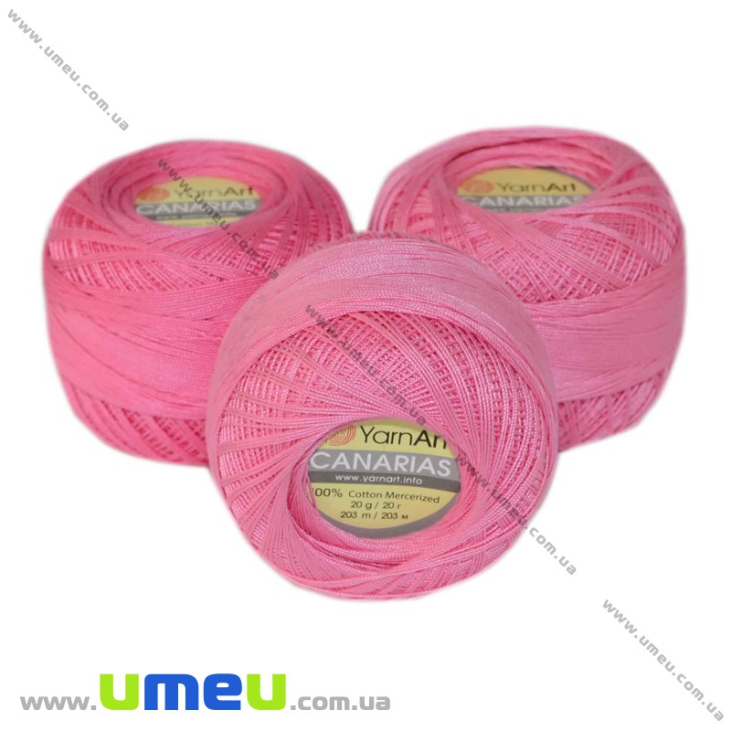 Пряжа YarnArt Canarias 20 г, 203 м, Розовая 5001 (YAR-022937)