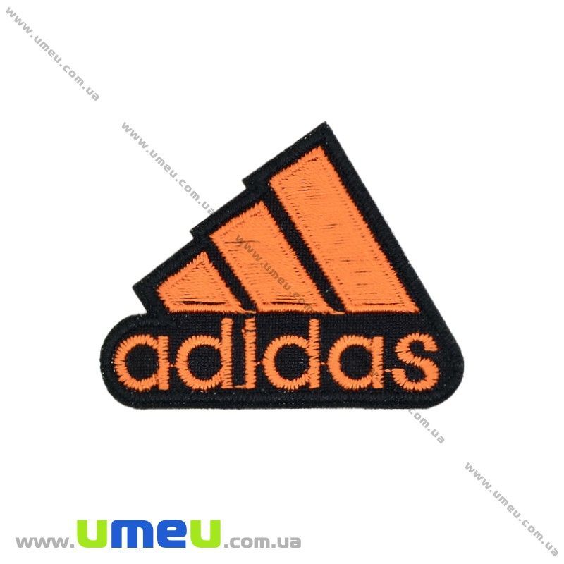 Термоаплікація Adidas, 5,5х4,5 см, Помаранчева (APL-029960)