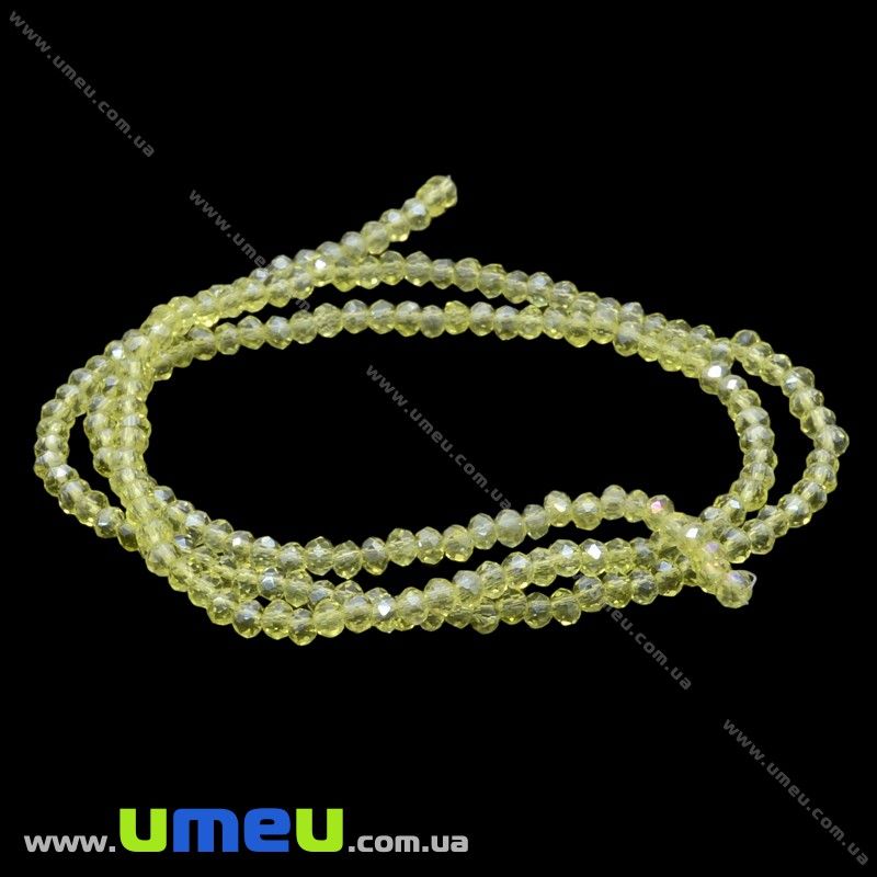 Бусины рондели, 3х2 мм, Желтые АВ (BUS-029904)