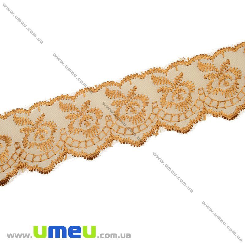 Кружево органза Яблочко, 40 мм, Коричневое (LEN-010430)