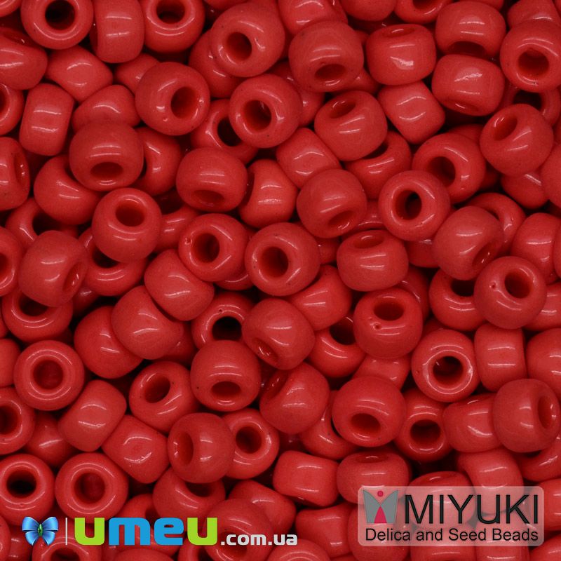 Бісер японський Miyuki круглий RR 6/0 №407, Червоний (BIS-046017)