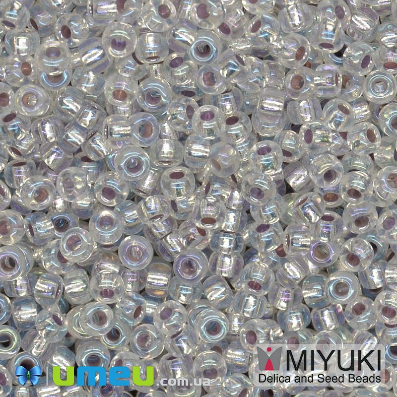 Бісер японський Miyuki круглий RR 11/0 №1001, Прозорий АВ (BIS-045661)