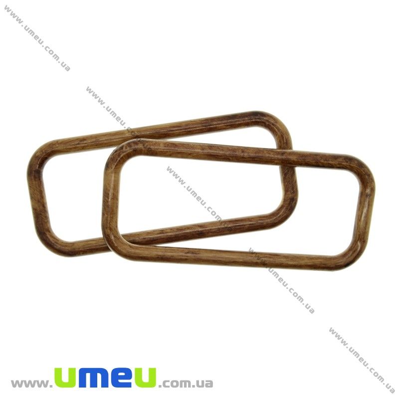 Ручки для сумок пластикові Прямокутні, 16х7 см, Коричневі (BAG-004128)