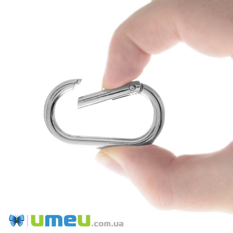 Кільце для сумки металеве, 44х25 мм, Темне срібло (BAG-046214)