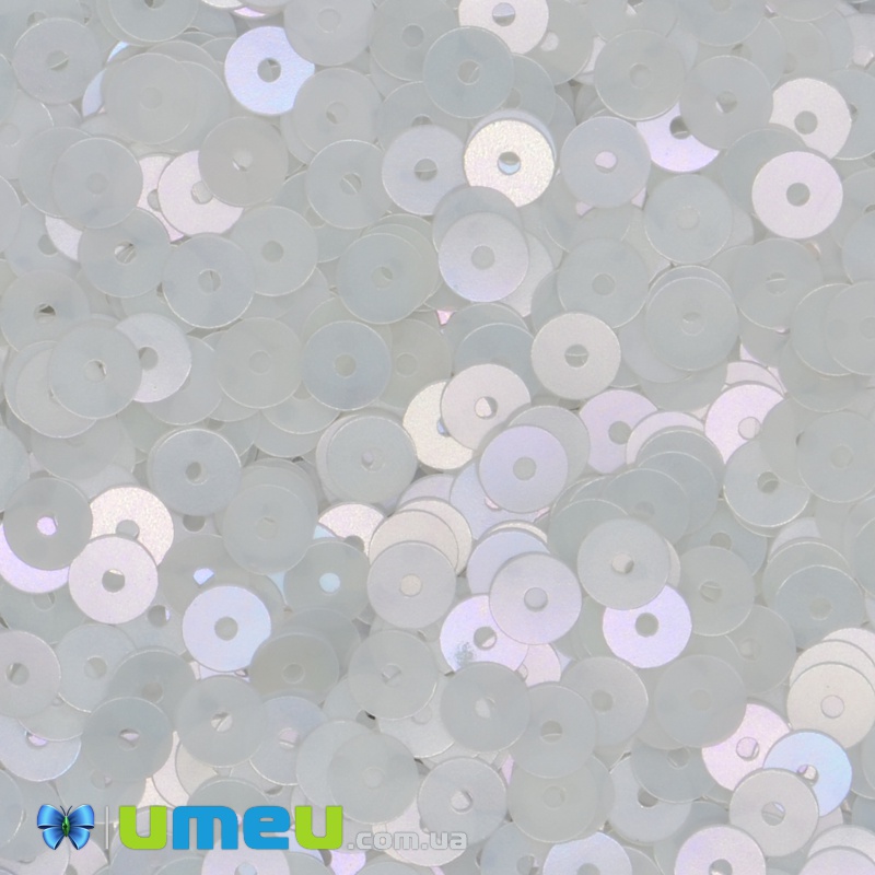 Паєтки Італія круглі плоскі, 4 мм, Кремові №102 Ivory Orientali (PAI-039106)