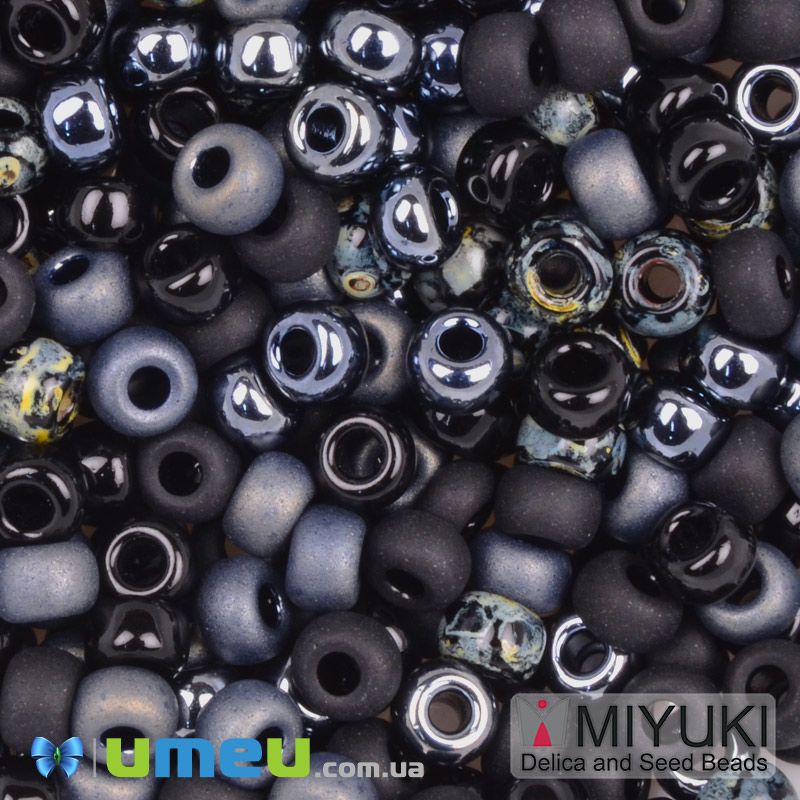 Бисер японский Miyuki круглый RR 6/0 №mix93, Черный (BIS-049827)