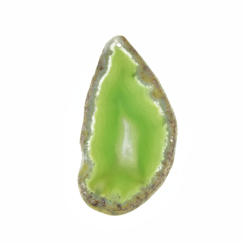 Зріз Агату, Зелений, 67х35 мм (POD-022094)