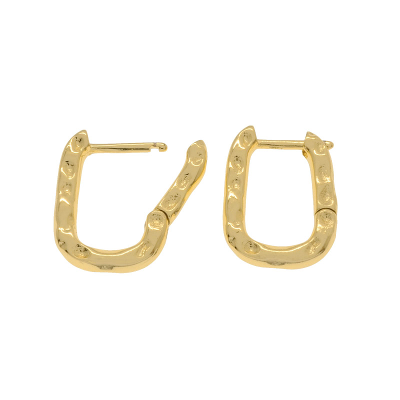 Сережки Huggie, Латунь з покриттям 18 kt, 16х12х2,5 мм (OSN-053090)