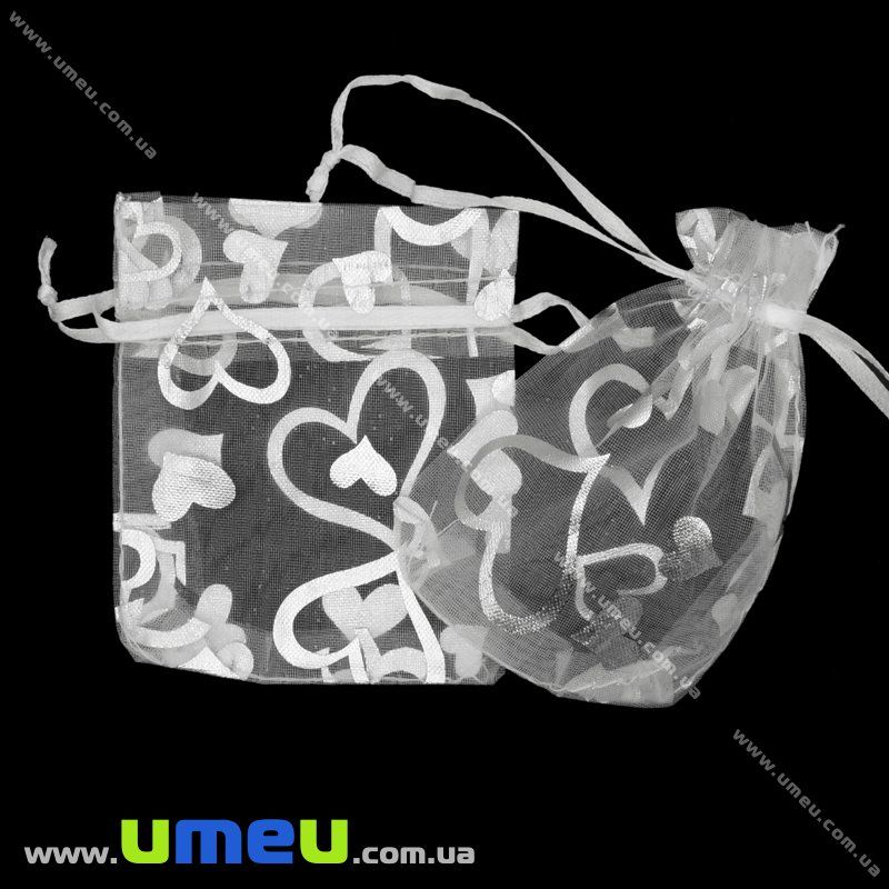 Подарочная упаковка из органзы, 7х9 см, Белая (UPK-001089)
