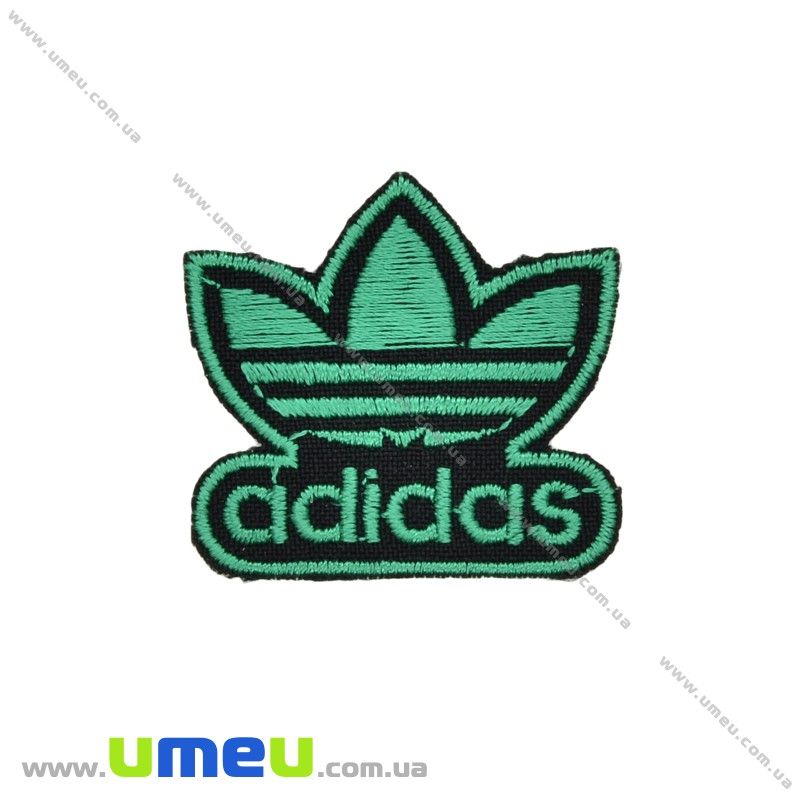 Термоаппликация Adidas, 4х4 см, Зеленая (APL-027696)