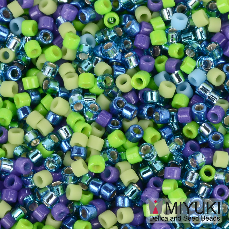 Бісер японський Miyuki Delica 11/0 DBmix131, Синьо-зелений (BIS-055967)