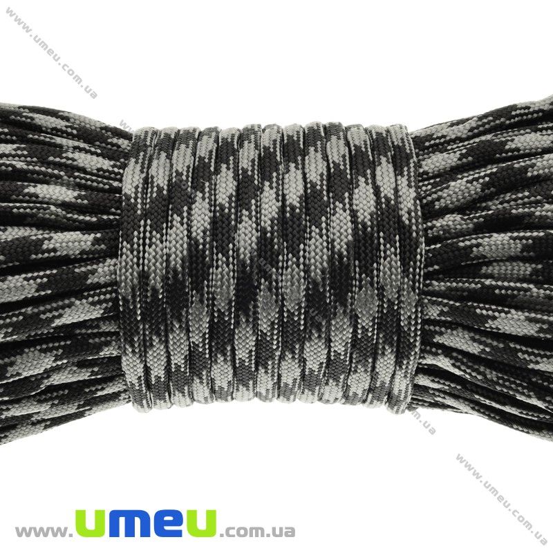 Шнур паракорд семіжільний меланж 4 мм, Сірий (LEN-024925)
