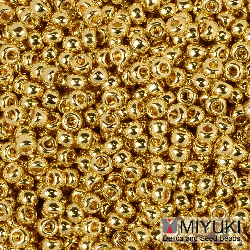 Бісер японський Miyuki круглий RR 11/0 №191L, Позолота 24 kt (BIS-055979)