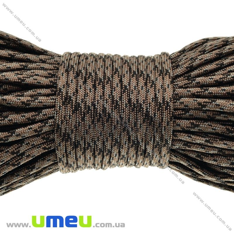 Шнур паракорд семіжільний меланж 4 мм, Коричневий (LEN-024915)