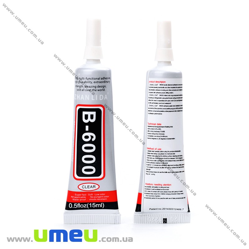 Клей B6000 для страз (с иглой), 15 мл (INS-022896)