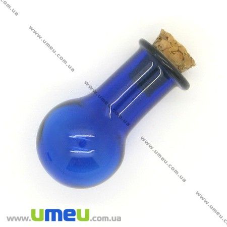 Скляна баночка Куля, Синя, 14х25 мм (DIF-006705)