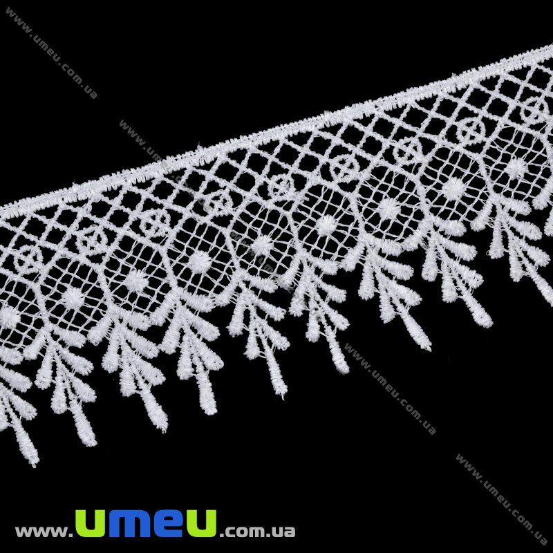 Мереживо плетене, 53 мм, Біле (LEN-010473)