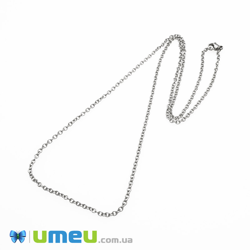 Основа на шию з нерж. ст., Темне срібло, 2,4 мм, 60 см (STL-049585)