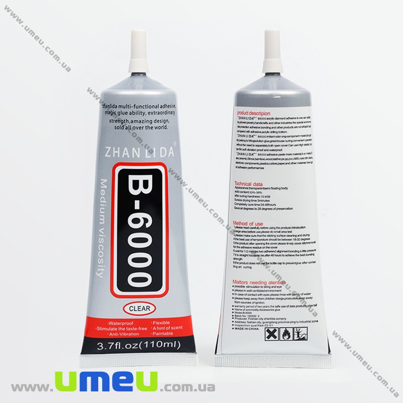 Клей B6000 для страз (с иглой), 110 мл (INS-022898)