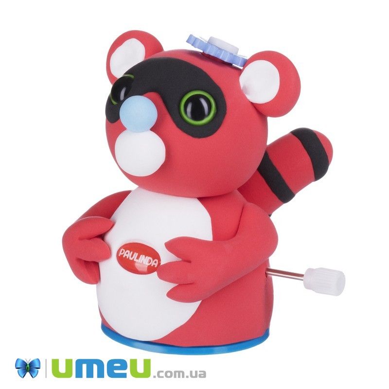 Масса для лепки Paulinda Super Dough Circle Baby Енот крутящийся механизм, красный (DIF-043558)
