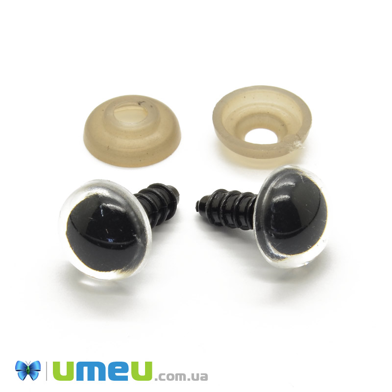 Очки зі штифтом круглі (з заглушками), 12 мм, Чорно-білі (DIF-040472)