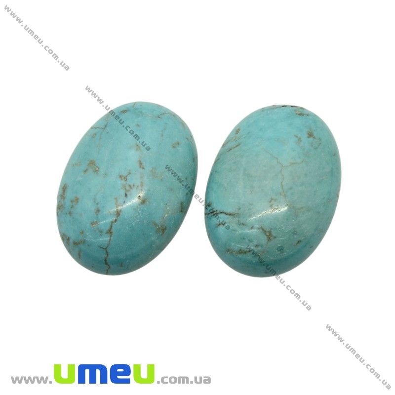 Кабошон нат. камінь Бірюза (син.), Овал, 25х18 мм (KAB-025983)