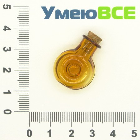 Стеклянная баночка Круглая, Коричневая, 25х19 мм (DIF-006691)