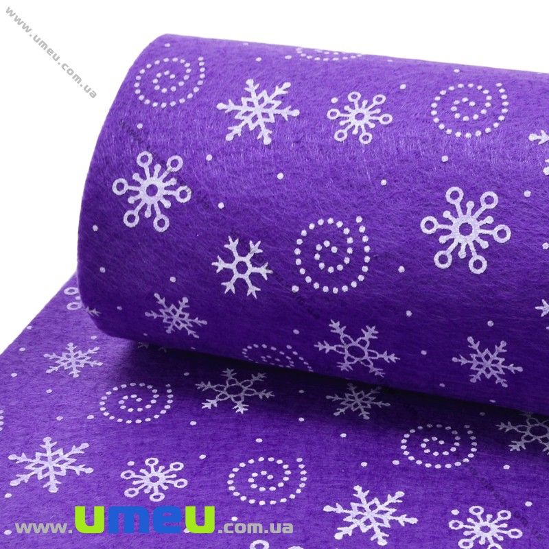 Фетр Снежинки 1 мм, 20х30 см, Фиолетовый (FLT-030350)