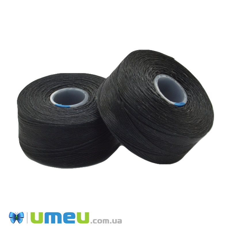 Нитка для бісеру C-Lon AA, 0,09 мм, Чорна, 68 м (MUL-045301)