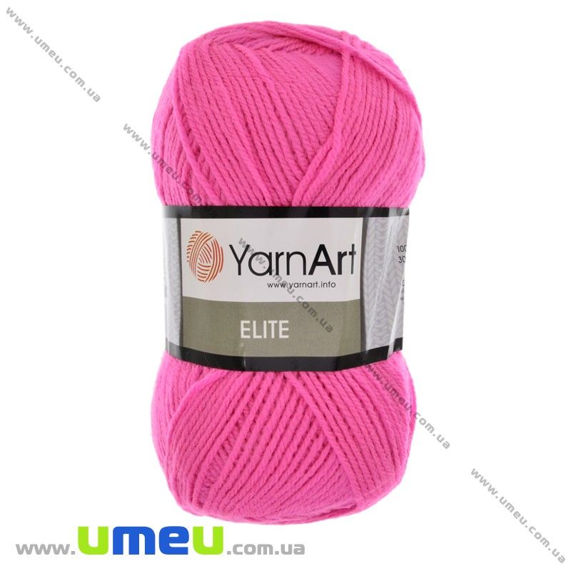 Пряжа YarnArt Elite 100 г, 300 м, Рожева яскрава 174 (YAR-029632)