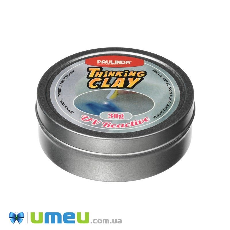 Розумний пластилін Paulinda Thinking Clay з УФ ліхтариком 30г (синій) (DIF-043413)