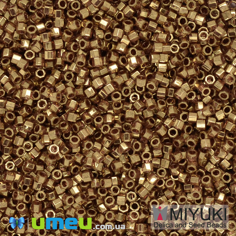Бісер японський Miyuki Delica Cut 11/0 DBC0115, Червоно-золотистий (BIS-040088)