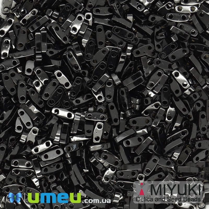 Бісер японський Miyuki QUARTER TILA №401, 5х1,2 мм, Чорний (BIS-046088)