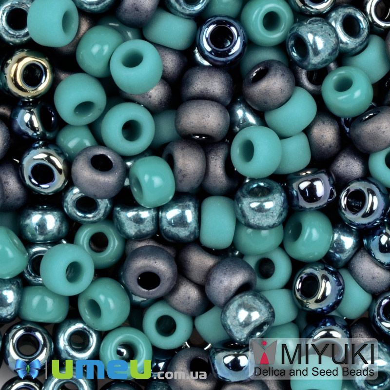 Бисер японский Miyuki круглый RR 6/0 №mix31, Бирюзовый (BIS-049828)