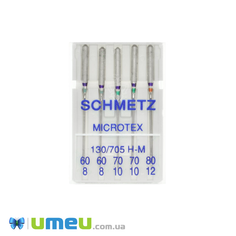 Голки SCHMETZ MICROTEX ASSORTED для побутових швейних машин, 5 шт (SEW-043699)