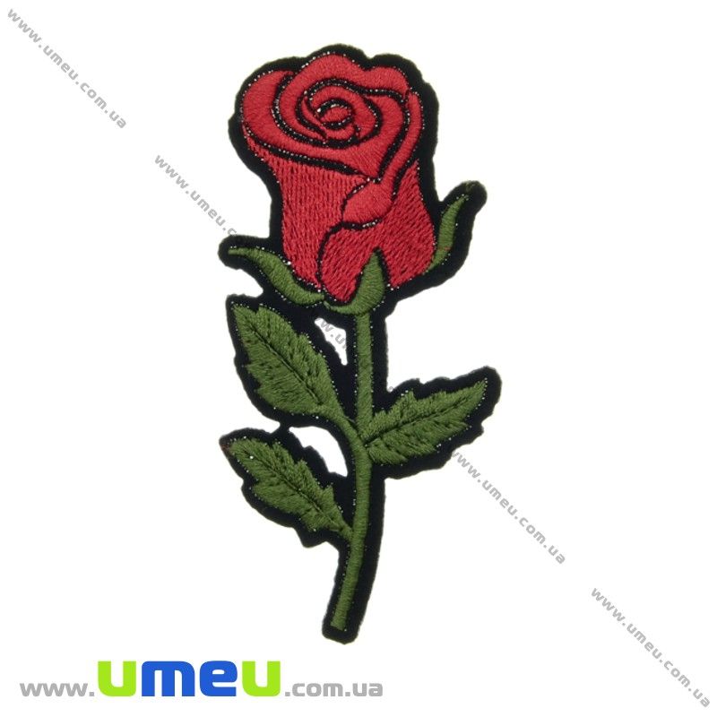 Термоаплікація Роза червона, 10х5 см (APL-024604)