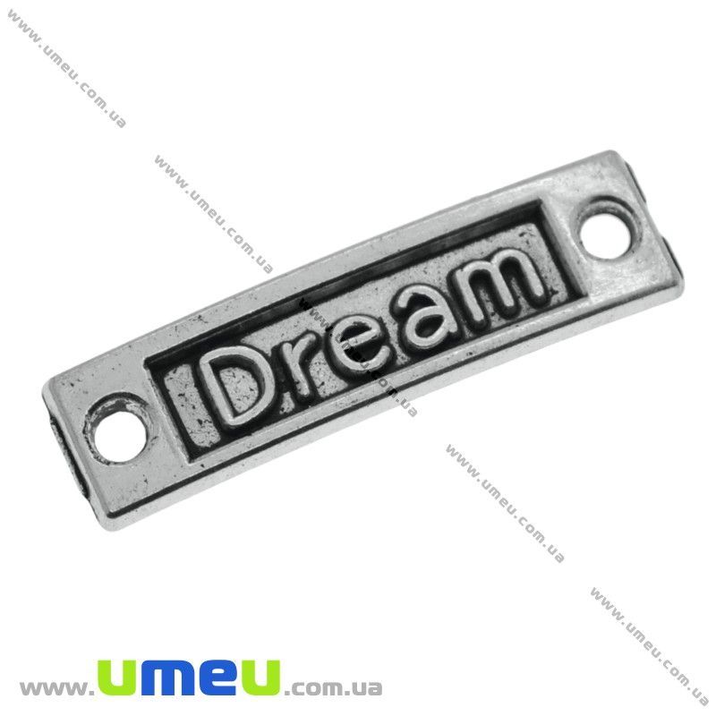 Конектор-пластина металевий Dream, 36х10 мм, Античне срібло (KON-010892)